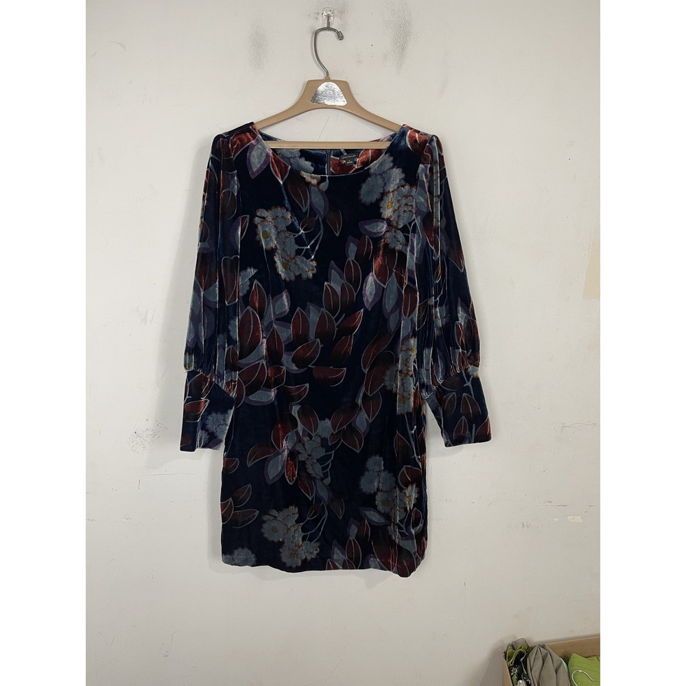 Ann Taylor Womens Dress 12 Velvet Dark Floral Evening Date Night Cocktail Fairy